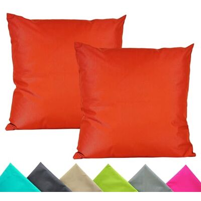JACK 2er Set 40x40cm Outdoor Kissenhülle Kissenbezug Wasserfest Sitzkissen Lounge Kissen Garten Stuhl Lotus Effekt, Farbe:Orange JACK 2er Set 40x40cm Outdoor Kissenhülle Kissenbezug Wasserfest Sitzkissen Lounge Kissen Garten Stuhl Lotus Effekt, Farbe:Orange