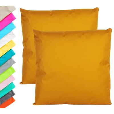JACK 2er Set Outdoor Kissenhülle Kissenbezug 45x45cm Wasserfest Sitzkissen Lounge Kissen Garten Stuhl Lotus Effekt, Farbe:Gold JACK 2er Set Outdoor Kissenhülle Kissenbezug 45x45cm Wasserfest Sitzkissen Lounge Kissen Garten Stuhl Lotus Effekt, Farbe:Gold