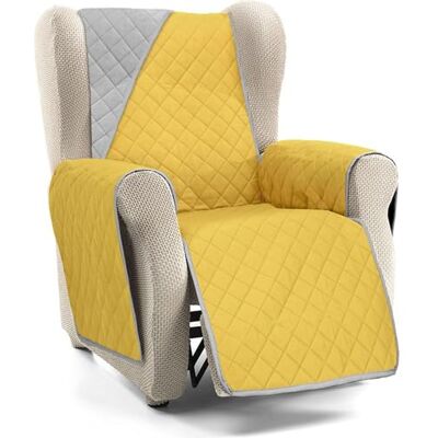ECOMMERC3 Sofaüberwurf für 1-Sitzer, sehr verstellbar, für 1-Sitzer-Sofa/Relax, wendbar, senffarben/perlfarben, gepolstert und extra weich, 100% Made in Spain ECOMMERC3 Sofaüberwurf für 1-Sitzer, sehr verstellbar, für 1-Sitzer-Sofa/Relax, wendbar, senffarben/perlfarben, gepolstert und extra weich, 100% Made in Spain