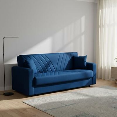 Dmora Schlafsofa Jorge 3-Sitzer 214x81 cm Blau Stauraum Dmora Schlafsofa Jorge 3-Sitzer 214x81 cm Blau Stauraum