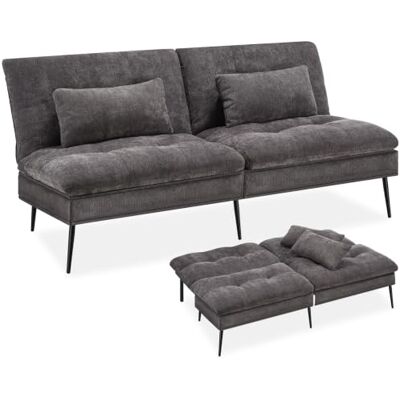 tectake ® Schlafsofa, 3in1, 175 x 66 x 87 cm, 3-Sitzer, 6-Fach verstellbar 300 kg belastbar, Relaxliege oder Gästebett, 6-fach verstellbare Rückenlehne, stabiles Stahlgestell, grau tectake ® Schlafsofa, 3in1, 175 x 66 x 87 cm, 3-Sitzer, 6-Fach verstellbar 300 kg belastbar, Relaxliege oder Gästebett, 6-fach verstellbare Rückenlehne, stabiles Stahlgestell, grau