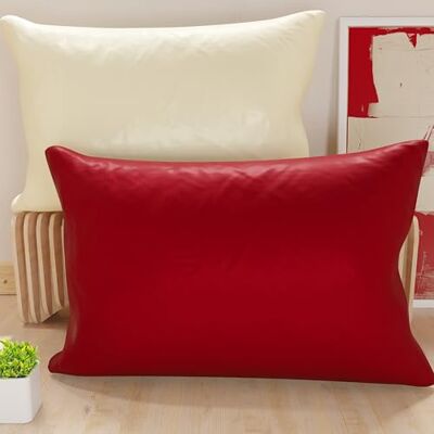 PETTI Artigiani Italiani Paar Kissenbezüge 60 x 40 cm aus Mikrofaser, Dekokissen für Schlafzimmer, Sofa, Set mit 2 Kissenbezügen, doppelseitiger Kissenbezug Creme und Bordeaux PETTI Artigiani Italiani Paar Kissenbezüge 60 x 40 cm aus Mikrofaser, Dekokissen für Schlafzimmer, Sofa, Set mit 2 Kissenbezügen, doppelseitiger Kissenbezug Creme und Bordeaux