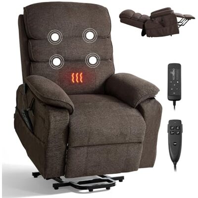 VEVOR Fernsehsessel Elektrisch, Relaxsessel mit Aufstehhilfe, Wärme- & Massagefunktion, Seniorensessel Stufenlose Verstellung, Massagesessel mit Chenille-Bezug & Fernbedienung, Braun VEVOR Fernsehsessel Elektrisch, Relaxsessel mit Aufstehhilfe, Wärme- & Massagefunktion, Seniorensessel Stufenlose Verstellung, Massagesessel mit Chenille-Bezug & Fernbedienung, Braun