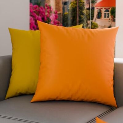 PETTI Artigiani Italiani 2er-Set Kissenbezüge 60x40 cm aus Mikrofaser, Dekokissen-Bezüge für Schlafzimmer und Sofa, Set mit 2 Kissenhüllen, Wende-Kissenbezug Double-Face Orange Gelb PETTI Artigiani Italiani 2er-Set Kissenbezüge 60x40 cm aus Mikrofaser, Dekokissen-Bezüge für Schlafzimmer und Sofa, Set mit 2 Kissenhüllen, Wende-Kissenbezug Double-Face Orange Gelb