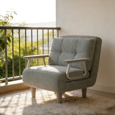 Fabulcozy Schlafsessel 3 in 1 Mit Bettfunktion, Verstellbarer Rückenlehne 5 Winkel, Einzelsofa Mit Armlehnen, Klappsofa Futon Couch, Gästebett für Wohnzimmer, Schlafzimmer Fabulcozy Schlafsessel 3 in 1 Mit Bettfunktion, Verstellbarer Rückenlehne 5 Winkel, Einzelsofa Mit Armlehnen, Klappsofa Futon Couch, Gästebett für Wohnzimmer, Schlafzimmer