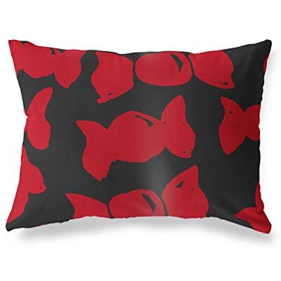 Bonamaison Le Jardin du Lin Kissen Zierkissenbezug Rot-Schwarz Kissenbezug, Weich Bequem, Für Zuhause Autos Büro Sofa Wohnzimmer Couch Schlafzimmer Dekor, 35x50 Cm Entworfen und hergestellt in der Türkei Bonamaison Le Jardin du Lin Kissen Zierkissenbezug Rot-Schwarz Kissenbezug, Weich Bequem, Für Zuhause Autos Büro Sofa Wohnzimmer Couch Schlafzimmer Dekor, 35x50 Cm Entworfen und hergestellt in der Türkei