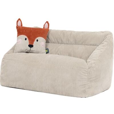 Icon Cecilia Cord Kinder Sofa und Fuchs Kissen mit Füllung, Beige In Deutschland Hergestellt, Sitzsack Sofa, Weicher Cordstoff, Kinder Sessel für Kinderzimmer und Schlafzimmer Icon Cecilia Cord Kinder Sofa und Fuchs Kissen mit Füllung, Beige In Deutschland Hergestellt, Sitzsack Sofa, Weicher Cordstoff, Kinder Sessel für Kinderzimmer und Schlafzimmer