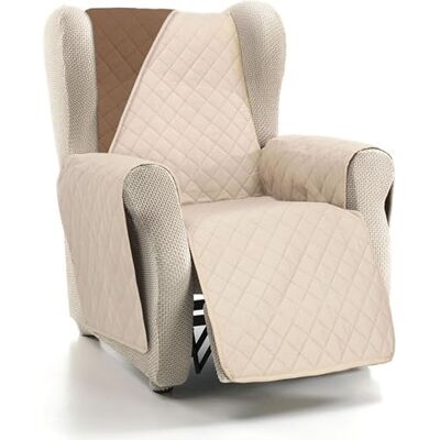 ECOMMERC3 Sofabezug für 1-Sitzer/Relax, super verstellbar, wendbar, beige/braun, extra weich, 100% Made in Spain ECOMMERC3 Sofabezug für 1-Sitzer/Relax, super verstellbar, wendbar, beige/braun, extra weich, 100% Made in Spain