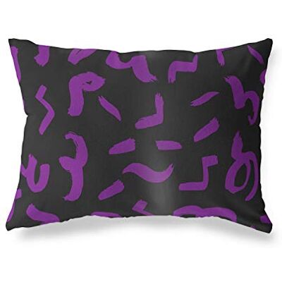 Bonamaison Le Jardin du Lin Kissenbezug Zierkissenbezug Lila-Schwarz Kissenbezug, Für Bett, Auto, Sofa, Haus, Wohnzimmer, Schlafzimmer, Dekoration, 45x60 Cm Entworfen und hergestellt in der Türkei Bonamaison Le Jardin du Lin Kissenbezug Zierkissenbezug Lila-Schwarz Kissenbezug, Für Bett, Auto, Sofa, Haus, Wohnzimmer, Schlafzimmer, Dekoration, 45x60 Cm Entworfen und hergestellt in der Türkei