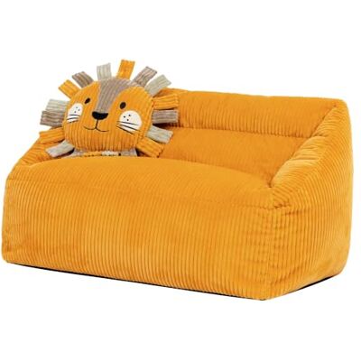 Icon Cecilia Cord Kinder Sofa und Löwe Kissen mit Füllung, Gelb In Deutschland Hergestellt, Sitzsack Sofa, Weicher Cordstoff, Kinder Sessel für Kinderzimmer und Schlafzimmer Icon Cecilia Cord Kinder Sofa und Löwe Kissen mit Füllung, Gelb In Deutschland Hergestellt, Sitzsack Sofa, Weicher Cordstoff, Kinder Sessel für Kinderzimmer und Schlafzimmer