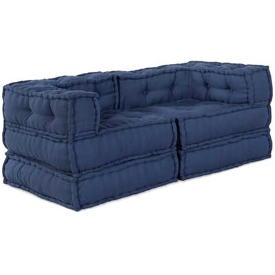vidaXL - Pouffe Indigo - 70x70x54 cm - Marineblau - Pouffe Set vidaXL - Pouffe Indigo - 70x70x54 cm - Marineblau - Pouffe Set