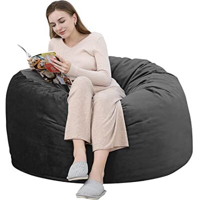 GarveeHome Sitzsack Mit Samtbezug, Gepolstertes Sitzsack-Sofa Mit Abnehmbarem Und Maschinenwaschbarem Bezug, Couch Mit Memory-Schaum, Für Wohnzimmer, Schlafzimmer, 121,9 x 121,9 x 71,1 cm GarveeHome Sitzsack Mit Samtbezug, Gepolstertes Sitzsack-Sofa Mit Abnehmbarem Und Maschinenwaschbarem Bezug, Couch Mit Memory-Schaum, Für Wohnzimmer, Schlafzimmer, 121,9 x 121,9 x 71,1 cm