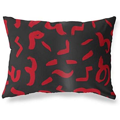 Bonamaison Le Jardin du Lin Kissen Zierkissenbezug Rot-Schwarz Kissenbezug, Weich Bequem, Für Zuhause Autos Büro Sofa Wohnzimmer Couch Schlafzimmer Dekor, 35x50 Cm Entworfen und hergestellt in der Türkei Bonamaison Le Jardin du Lin Kissen Zierkissenbezug Rot-Schwarz Kissenbezug, Weich Bequem, Für Zuhause Autos Büro Sofa Wohnzimmer Couch Schlafzimmer Dekor, 35x50 Cm Entworfen und hergestellt in der Türkei