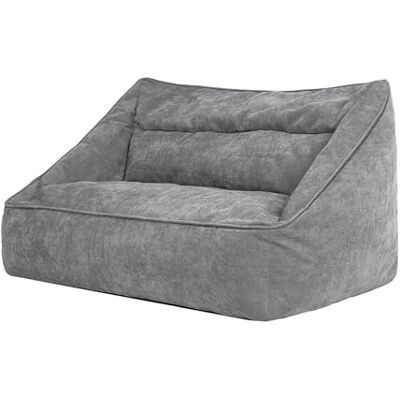 Icon Cecilia Sitzsack Sofa, Grau, Flauschiger Chenille Stoff, 2 Sitzer Sofa für Erwachsene, Riesensitzsack mit Füllung, Bequemer Sessel, Lounge, Wohnzimmer, Deko Wohnzimmer Icon Cecilia Sitzsack Sofa, Grau, Flauschiger Chenille Stoff, 2 Sitzer Sofa für Erwachsene, Riesensitzsack mit Füllung, Bequemer Sessel, Lounge, Wohnzimmer, Deko Wohnzimmer