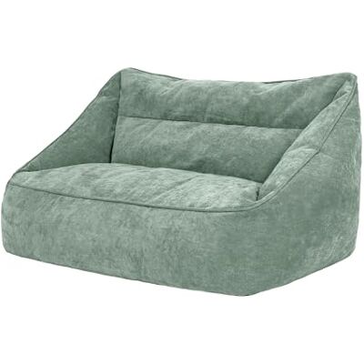 Icon Cecilia Sitzsack Sofa, Salbeigrün, Flauschiger Chenille Stoff, 2 Sitzer Sofa für Erwachsene, Riesensitzsack mit Füllung, Bequemer Sessel, Lounge, Wohnzimmer, Deko Wohnzimmer Icon Cecilia Sitzsack Sofa, Salbeigrün, Flauschiger Chenille Stoff, 2 Sitzer Sofa für Erwachsene, Riesensitzsack mit Füllung, Bequemer Sessel, Lounge, Wohnzimmer, Deko Wohnzimmer