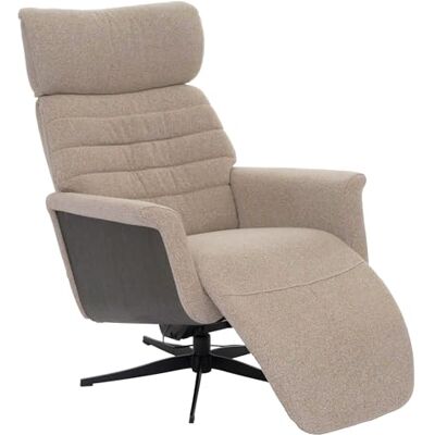 MCA Relaxsessel HWC-N56 Bouclé Stoff braun, Holz grau Fernsehsessel, Liegesessel, Fußstütze, drehbar Stoff MCA Relaxsessel HWC-N56 Bouclé Stoff braun, Holz grau Fernsehsessel, Liegesessel, Fußstütze, drehbar Stoff