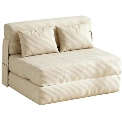 GarveeHome Klappbares Schlafsofa, 2-in-1-Schlafsessel mit Kissen, tragbare Liege für Wohn- und Schlafzimmer, ausziehbarer Zweisitzer zum Bett (182 x 71 x 15 cm) GarveeHome Klappbares Schlafsofa, 2-in-1-Schlafsessel mit Kissen, tragbare Liege für Wohn- und Schlafzimmer, ausziehbarer Zweisitzer zum Bett (182 x 71 x 15 cm)