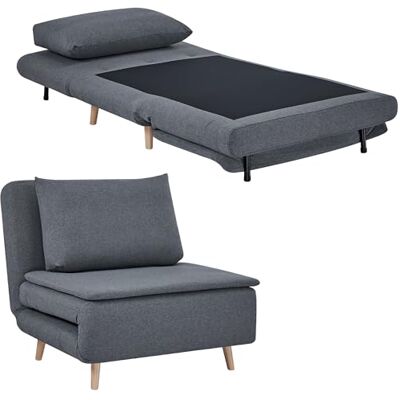 HOMCOM Schlafsessel Extra Breit Schlafsofa mit Bettfunktion, Lendenkissen 3-in-1 Klappbar 191 x 95 cm Relaxsessel mit Verstellbarer Rückenlehne, Leinenoptik Chaiselongue für Wohnzimmer, Grau HOMCOM Schlafsessel Extra Breit Schlafsofa mit Bettfunktion, Lendenkissen 3-in-1 Klappbar 191 x 95 cm Relaxsessel mit Verstellbarer Rückenlehne, Leinenoptik Chaiselongue für Wohnzimmer, Grau