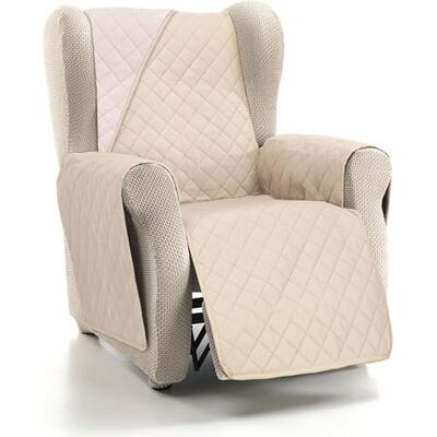 ECOMMERC3 Sofabezug für 1-Sitzer, super verstellbar, für 1-Sitzer-Sofa/Relax, wendbar, Beige/Leinen, gepolstert und extra weich, 100% Made in Spain ECOMMERC3 Sofabezug für 1-Sitzer, super verstellbar, für 1-Sitzer-Sofa/Relax, wendbar, Beige/Leinen, gepolstert und extra weich, 100% Made in Spain