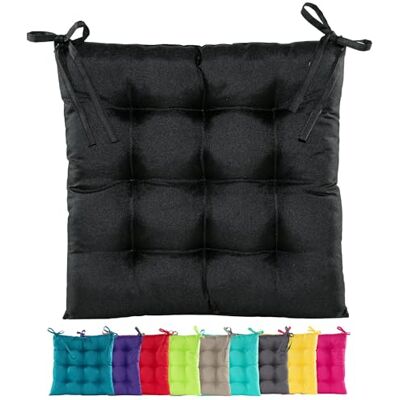 JACK Outdoor Stuhlkissen 38x38cm Lounge Kissen Auflage Wasserfest Sitzkissen Garten Lotus Effekt, Farbe:Schwarz JACK Outdoor Stuhlkissen 38x38cm Lounge Kissen Auflage Wasserfest Sitzkissen Garten Lotus Effekt, Farbe:Schwarz