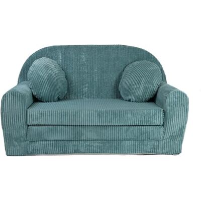 FORTISLINE Kindersofa XXL ausklappbar 96x57x48 cm Kindercouch aus Cord mit Liegefläche 165 cm, Kinderzimmer Sofa mit 2 Kissen, Abnehmbarer waschbarer Bezug, Oeko-TEX Standard 100 FORTISLINE Kindersofa XXL ausklappbar 96x57x48 cm Kindercouch aus Cord mit Liegefläche 165 cm, Kinderzimmer Sofa mit 2 Kissen, Abnehmbarer waschbarer Bezug, Oeko-TEX Standard 100