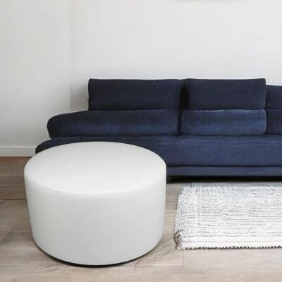 Talamo Italia Pouf Abanera, Mehrzwecksessel, Sitzsack, Hockerhocker, Made in Italy, 79x79 h42 cm, Weiß Talamo Italia Pouf Abanera, Mehrzwecksessel, Sitzsack, Hockerhocker, Made in Italy, 79x79 h42 cm, Weiß