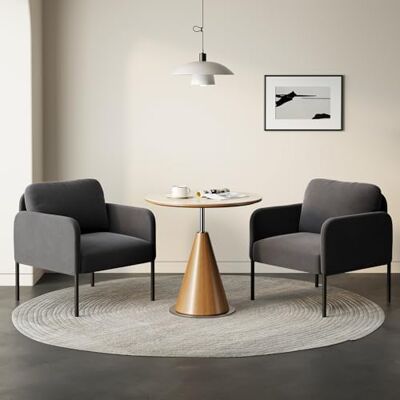COLAMY Gepolsterter Ohrensessel 2er Set aus Samt – Moderner Lounge-Sessel mit weicher Rückenlehne, Komfortabler Sessel für Wohnzimmer, Schlafzimmer, Apartment & Leseecke, Grau COLAMY Gepolsterter Ohrensessel 2er Set aus Samt – Moderner Lounge-Sessel mit weicher Rückenlehne, Komfortabler Sessel für Wohnzimmer, Schlafzimmer, Apartment & Leseecke, Grau