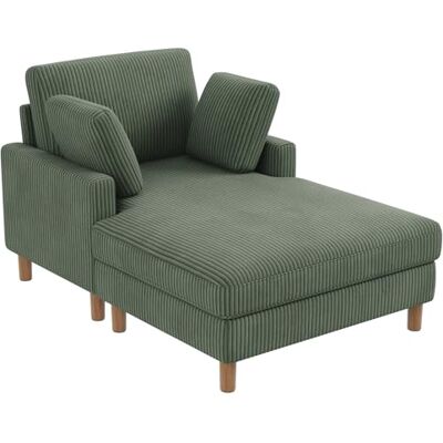 Vesgantti Cord Schlafsofa, Sofa Bett mit 2 Kissen, Relaxsessel, Schlafsessel für Wohnzimmer, Schlafzimmer, Büro, Werkzeuglose Montage, 148 * 104 * 92cm (Grün) Vesgantti Cord Schlafsofa, Sofa Bett mit 2 Kissen, Relaxsessel, Schlafsessel für Wohnzimmer, Schlafzimmer, Büro, Werkzeuglose Montage, 148 * 104 * 92cm (Grün)