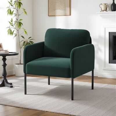 COLAMY Gepolsterter Ohrensessel aus Samt – Moderner Lounge-Sessel mit weicher Rückenlehne, Komfortabler Sessel für Wohnzimmer, Schlafzimmer, Apartment & Leseecke, Grün COLAMY Gepolsterter Ohrensessel aus Samt – Moderner Lounge-Sessel mit weicher Rückenlehne, Komfortabler Sessel für Wohnzimmer, Schlafzimmer, Apartment & Leseecke, Grün
