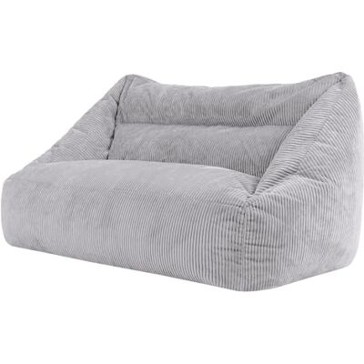 Icon Cecilia Sitzsack Sofa, Grau, Flauschiger Cord Stoff, 2 Sitzer Sofa für Erwachsene, Riesensitzsack mit Füllung, Bequemer Sessel, Lounge, Wohnzimmer, Deko Wohnzimmer Icon Cecilia Sitzsack Sofa, Grau, Flauschiger Cord Stoff, 2 Sitzer Sofa für Erwachsene, Riesensitzsack mit Füllung, Bequemer Sessel, Lounge, Wohnzimmer, Deko Wohnzimmer