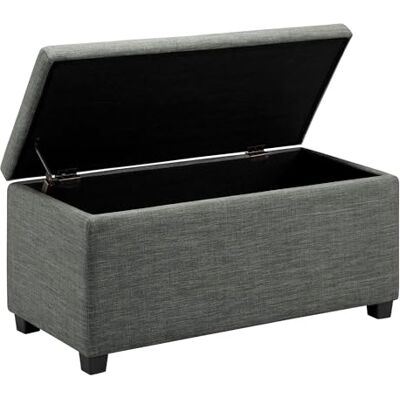 Amazon Bank für den Eingangsbereich, rechteckig, gepolstert, mit Stauraum, Schlafzimmer, Flur, Polsterhocker, Leinenoptik, Dunkelgrau, 42 x 91 x 43 cm Amazon Bank für den Eingangsbereich, rechteckig, gepolstert, mit Stauraum, Schlafzimmer, Flur, Polsterhocker, Leinenoptik, Dunkelgrau, 42 x 91 x 43 cm