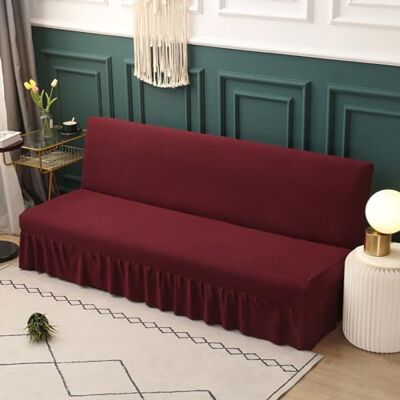 LJQAIZYL Sofabezug Ohne Armlehnen Beige/Grau 3/2 Sitzer Bettcouch Schonbezug Schutzhülle Rutschfest Stretch Futon-Sofa-Sitzbezüge Faltbar Schlafsofa Sofabettüberzug Ohne Armlehne mit Rock (190-220cm,Red) LJQAIZYL Sofabezug Ohne Armlehnen Beige/Grau 3/2 Sitzer Bettcouch Schonbezug Schutzhülle Rutschfest Stretch Futon-Sofa-Sitzbezüge Faltbar Schlafsofa Sofabettüberzug Ohne Armlehne mit Rock (190-220cm,Red)
