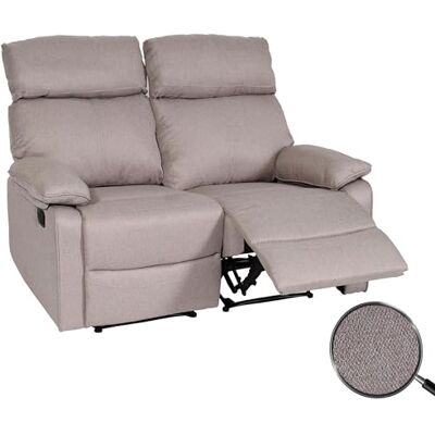 Mendler 2er Kinosessel HWC-L93 Stoff/Textil grau-braun Relaxsessel, Fernsehsessel, Sofa, Armlehne, Liegefunktion, Nosagfederung Mendler 2er Kinosessel HWC-L93 Stoff/Textil grau-braun Relaxsessel, Fernsehsessel, Sofa, Armlehne, Liegefunktion, Nosagfederung