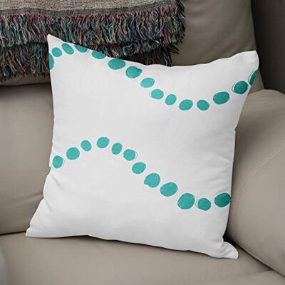 Bonamaison Le Jardin du Lin Kissen Zierkissenbezug Kissenbezug, Türkis & Weiß Dekoration, Weich Bequem, Für Zuhause Autos Büro Sofa Wohnzimmer Couch Schlafzimmer Dekor, 43x43 Cm Hergestellt in der Türkei Bonamaison Le Jardin du Lin Kissen Zierkissenbezug Kissenbezug, Türkis & Weiß Dekoration, Weich Bequem, Für Zuhause Autos Büro Sofa Wohnzimmer Couch Schlafzimmer Dekor, 43x43 Cm Hergestellt in der Türkei