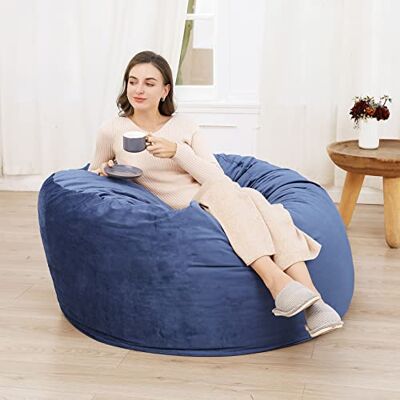 GarveeHome Sitzsack Mit Samtbezug, Gepolstertes Sitzsack-Sofa Mit Abnehmbarem Und Maschinenwaschbarem Bezug, Couch Mit Memory-Schaum, Für Wohnzimmer, Schlafzimmer, 121,9 x 121,9 x 71,1 cm GarveeHome Sitzsack Mit Samtbezug, Gepolstertes Sitzsack-Sofa Mit Abnehmbarem Und Maschinenwaschbarem Bezug, Couch Mit Memory-Schaum, Für Wohnzimmer, Schlafzimmer, 121,9 x 121,9 x 71,1 cm