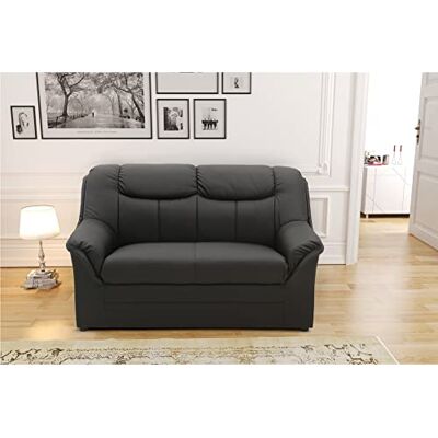 DOMO. collection Sofa Berlin, Leder, klassisches 2er Sofa, Polstergarnitur mit weichem Kunstleder und hochwertigem Federkern, 2 Sitzer 143 x 90 x 89 cm (BxTxH), schwarz DOMO. collection Sofa Berlin, Leder, klassisches 2er Sofa, Polstergarnitur mit weichem Kunstleder und hochwertigem Federkern, 2 Sitzer 143 x 90 x 89 cm (BxTxH), schwarz