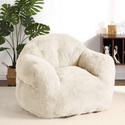 Niwugady XXL Kuscheliger Bohnensack für Erwachsene & Kinder, Plüsch-Bohnenstuhl mit Armlehnen, Samtweiches Kaninchenfell-Design, Hochdichter Schaumstofffüllung, Abnehmbarer Bezug, 99 x 81 x 71 cm Niwugady XXL Kuscheliger Bohnensack für Erwachsene & Kinder, Plüsch-Bohnenstuhl mit Armlehnen, Samtweiches Kaninchenfell-Design, Hochdichter Schaumstofffüllung, Abnehmbarer Bezug, 99 x 81 x 71 cm