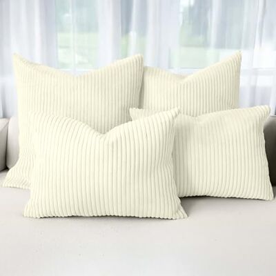 Amilian Dekokissen 4er Set mit Füllung – Sofakissen Set 2x 50x50 cm & 2x 35x45 cm – Weiche Zierkissen, Couchkissen für Sofa Lichtblüte Amilian Dekokissen 4er Set mit Füllung – Sofakissen Set 2x 50x50 cm & 2x 35x45 cm – Weiche Zierkissen, Couchkissen für Sofa Lichtblüte