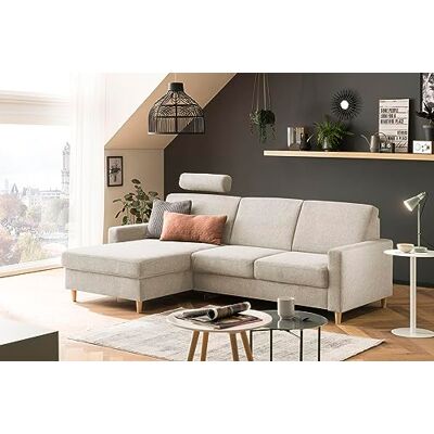 Traumnacht Limoux Sofa 2-Sitzer mit Recamiere, rechts und verstellbarer Kopfstütze, beige, produziert nach deutschem Qualitätsstandard Traumnacht Limoux Sofa 2-Sitzer mit Recamiere, rechts und verstellbarer Kopfstütze, beige, produziert nach deutschem Qualitätsstandard