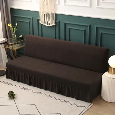 LJQAIZYL Sofabezug Ohne Armlehnen Beige/Grau 3/2 Sitzer Bettcouch Schonbezug Schutzhülle Rutschfest Stretch Futon-Sofa-Sitzbezüge Faltbar Schlafsofa Sofabettüberzug Ohne Armlehne mit Rock (190-220cm,Brown) LJQAIZYL Sofabezug Ohne Armlehnen Beige/Grau 3/2 Sitzer Bettcouch Schonbezug Schutzhülle Rutschfest Stretch Futon-Sofa-Sitzbezüge Faltbar Schlafsofa Sofabettüberzug Ohne Armlehne mit Rock (190-220cm,Brown)