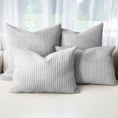 Amilian Dekokissen 4er Set mit Füllung – Sofakissen Set 2x 50x50 cm & 2x 35x45 cm – Weiche Zierkissen, Couchkissen für Sofa Nachtnebel Amilian Dekokissen 4er Set mit Füllung – Sofakissen Set 2x 50x50 cm & 2x 35x45 cm – Weiche Zierkissen, Couchkissen für Sofa Nachtnebel