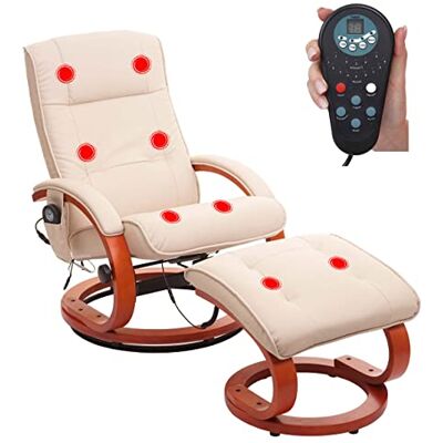 Mendler Massage-Fernsehsessel Pescatori II weiß-Creme Relaxsessel, Massagesessel, Massagefunktion Mendler Massage-Fernsehsessel Pescatori II weiß-Creme Relaxsessel, Massagesessel, Massagefunktion