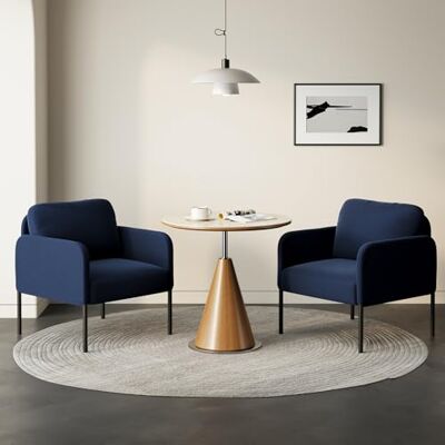 COLAMY Gepolsterter Ohrensessel 2er Set aus Samt – Moderner Lounge-Sessel mit weicher Rückenlehne, Komfortabler Sessel für Wohnzimmer, Schlafzimmer, Apartment & Leseecke, Blau COLAMY Gepolsterter Ohrensessel 2er Set aus Samt – Moderner Lounge-Sessel mit weicher Rückenlehne, Komfortabler Sessel für Wohnzimmer, Schlafzimmer, Apartment & Leseecke, Blau