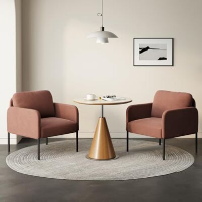COLAMY Gepolsterter Ohrensessel 2er Set aus Samt – Moderner Lounge-Sessel mit weicher Rückenlehne, Komfortabler Sessel für Wohnzimmer, Schlafzimmer, Apartment & Leseecke,Rosa COLAMY Gepolsterter Ohrensessel 2er Set aus Samt – Moderner Lounge-Sessel mit weicher Rückenlehne, Komfortabler Sessel für Wohnzimmer, Schlafzimmer, Apartment & Leseecke,Rosa