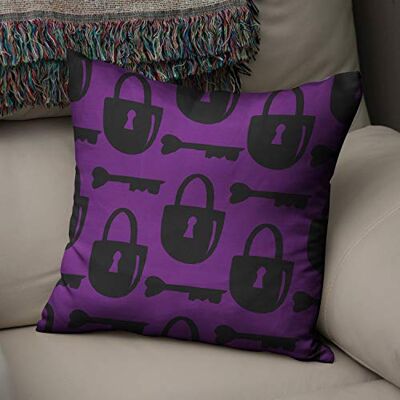 Bonamaison Le Jardin du Lin Kissen Zierkissenbezug Kissenbezug, Lila & Schwarz Dekoration, Für Zuhause Autos Büro Sofa Wohnzimmer Couch Schlafzimmer Dekor, 50x50 Cm Entworfen und hergestellt in der Türkei Bonamaison Le Jardin du Lin Kissen Zierkissenbezug Kissenbezug, Lila & Schwarz Dekoration, Für Zuhause Autos Büro Sofa Wohnzimmer Couch Schlafzimmer Dekor, 50x50 Cm Entworfen und hergestellt in der Türkei