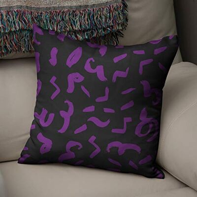 Bonamaison Le Jardin du Lin Kissen Zierkissenbezug Kissenbezug, Lila & Schwarz Dekoration, Für Zuhause Autos Büro Sofa Wohnzimmer Couch Schlafzimmer Dekor, 50x50 Cm Entworfen und hergestellt in der Türkei Bonamaison Le Jardin du Lin Kissen Zierkissenbezug Kissenbezug, Lila & Schwarz Dekoration, Für Zuhause Autos Büro Sofa Wohnzimmer Couch Schlafzimmer Dekor, 50x50 Cm Entworfen und hergestellt in der Türkei