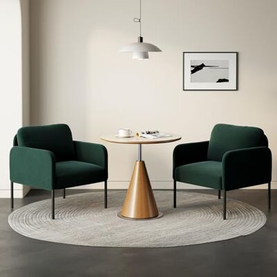 COLAMY Gepolsterter Ohrensessel 2er Set aus Samt – Moderner Lounge-Sessel mit weicher Rückenlehne, Komfortabler Sessel für Wohnzimmer, Schlafzimmer, Apartment & Leseecke, Grün COLAMY Gepolsterter Ohrensessel 2er Set aus Samt – Moderner Lounge-Sessel mit weicher Rückenlehne, Komfortabler Sessel für Wohnzimmer, Schlafzimmer, Apartment & Leseecke, Grün