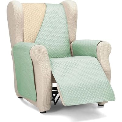 ECOMMERC3 Sesselbezug für 1-Sitzer-Sessel, vollständige Passform, Bezug für 1-Sitzer-Sessel und Relaxsessel, Beige/Aquamarin ECOMMERC3 Sesselbezug für 1-Sitzer-Sessel, vollständige Passform, Bezug für 1-Sitzer-Sessel und Relaxsessel, Beige/Aquamarin