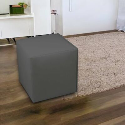 Talamo Italia Pouf Acerbo, Mehrzwecksessel, Sitzsack, Hockerhocker, Made in Italy, 40x40 h42 cm, Dunkelgrau Talamo Italia Pouf Acerbo, Mehrzwecksessel, Sitzsack, Hockerhocker, Made in Italy, 40x40 h42 cm, Dunkelgrau