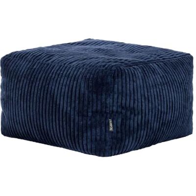 Icon Amara Kleiner Cord Sitzsack Hocker mit Füllung, Blau In Deutschland Hergestellt, Sitzsack Pouf Hocker, Flauschiger Cordstoff, Fußhocker für das Wohnzimmer und Schlafzimmer Icon Amara Kleiner Cord Sitzsack Hocker mit Füllung, Blau In Deutschland Hergestellt, Sitzsack Pouf Hocker, Flauschiger Cordstoff, Fußhocker für das Wohnzimmer und Schlafzimmer